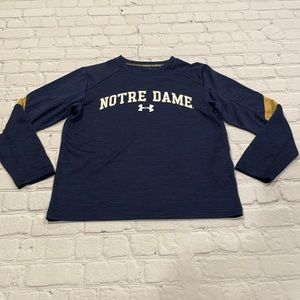 Under Armour Notre Dame long sleeve t-shirt. Youth small. Like new. Worn 1x